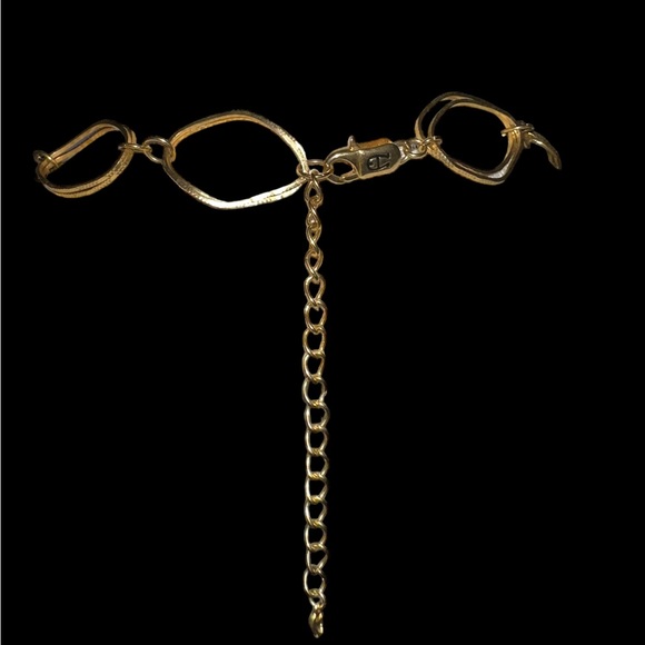 Etienne Aigner Gold Tone Double Asymmetric Oval Link Necklace 18-20” 🤩 - Picture 4 of 7